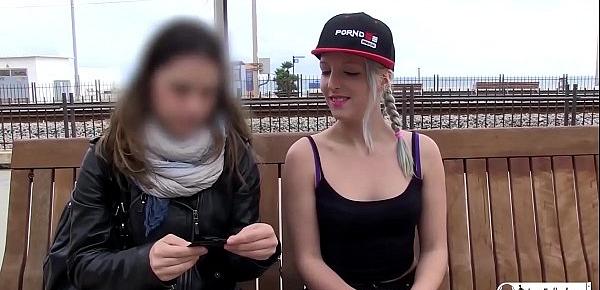  LAS FOLLADORAS - Spanish pornstar babe Liz Rainbow fucks random guy in threesome